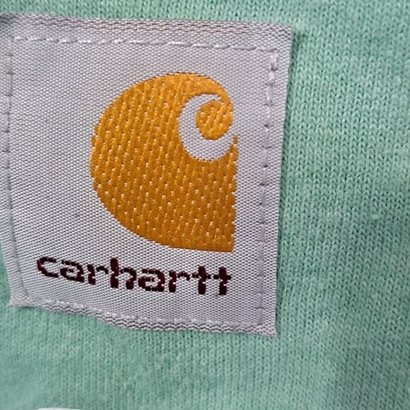 Carhartt Men's L Short Sleeve Light Green T-Shirt HAECO on Pocket - Picture 4 of 8